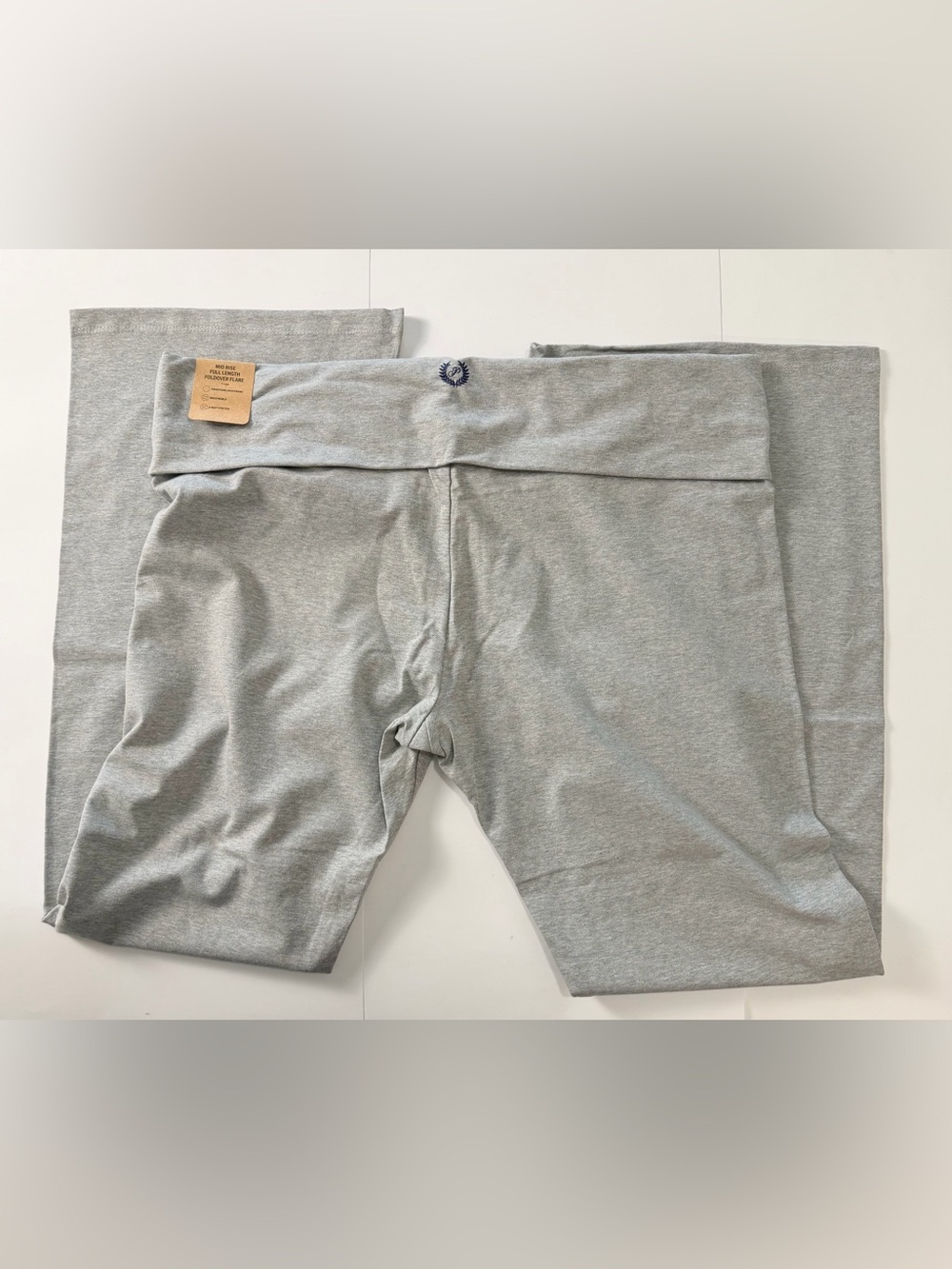 PINK Victoria’s Secret XXL Gray Foldover Flare Yoga Pants Mid Rise NWT